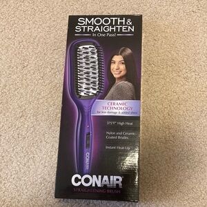 New CONAIR Purple Hair Straightening Brush